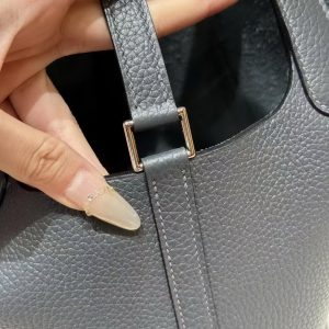 Hermes Picotin Lock 18 CM Bag Handmade In Taurillon Clemence Leather Silver Hardware H0 Girs Misty - Image 3