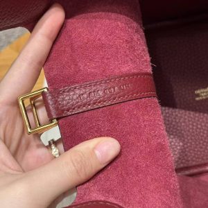 Hermes Picotin Lock 18 CM Bag Handmade In Taurillon Clemence Leather Gold Hardware K1 Rouge Grenat - Image 3