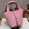 Hermes Picotin Lock 18 CM Bag Handmade In KK Ostrich Leather from South Africa Gold Hardware L4 Bubble Gum
