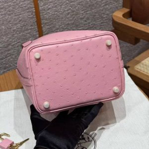 Hermes Picotin Lock 18 CM Bag Handmade In KK Ostrich Leather from South Africa Gold Hardware L4 Bubble Gum - Image 14