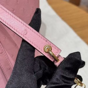 Hermes Picotin Lock 18 CM Bag Handmade In KK Ostrich Leather from South Africa Gold Hardware L4 Bubble Gum - Image 11