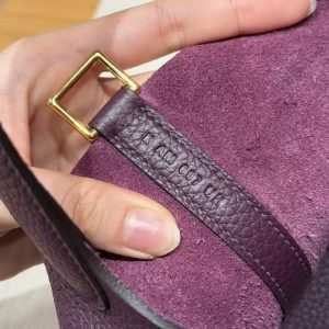 Hermes Picotin Lock 18 CM Bag Handmade In Taurillon Clemence Leather Gold Hardware N5 Cassis - Image 9