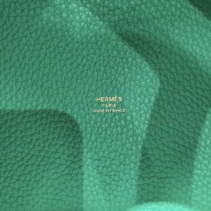 Hermes Picotin Lock 18 CM Bag Handmade In Taurillon Clemence Leather Gold Hardware O6 Vert Jade - Image 8