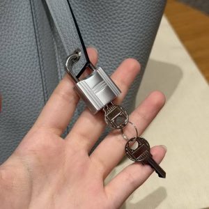 Hermes Picotin Lock 18 CM Bag Handmade In Taurillon Clemence Leather Silver Hardware P0 Girs Pantin - Image 9
