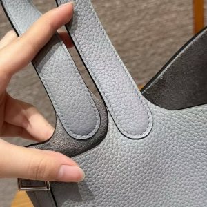 Hermes Picotin Lock 18 CM Bag Handmade In Taurillon Clemence Leather Silver Hardware P0 Girs Pantin - Image 7