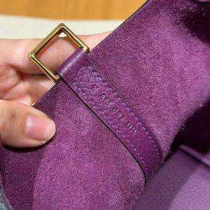 Hermes Picotin Lock 18 CM Bag Handmade In Taurillon Clemence Leather Gold Hardware P9 Anemone - Image 13