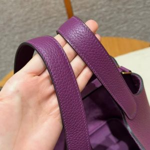 Hermes Picotin Lock 18 CM Bag Handmade In Taurillon Clemence Leather Gold Hardware P9 Anemone - Image 12