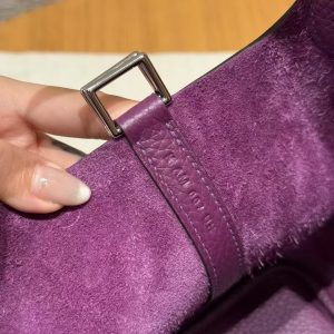 Hermes Picotin Lock 18 CM Bag Handmade In Taurillon Clemence Leather Silver Hardware P9 Anemone - Image 11
