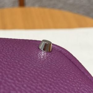 Hermes Picotin Lock 18 CM Bag Handmade In Taurillon Clemence Leather Silver Hardware P9 Anemone - Image 3