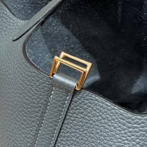 Hermes Picotin Lock 18 CM Bag Handmade In Taurillon Clemence Leather Gold Hardware Q0 Vert Mangrove - Image 11