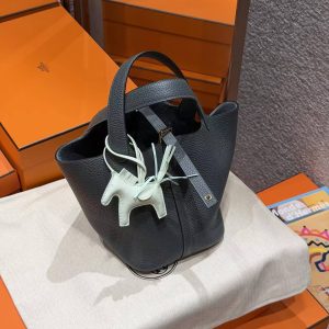 Hermes Picotin Lock 18 CM Bag Handmade In Taurillon Clemence Leather Gold Hardware Q0 Vert Mangrove - Image 3