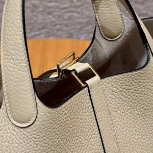 Hermes Picotin Lock 18 CM Bag Handmade In Taurillon Clemence Leather Gold Hardware S2 Trench - Image 15
