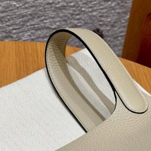 Hermes Picotin Lock 18 CM Bag Handmade In Taurillon Clemence Leather Gold Hardware S2 Trench - Image 5