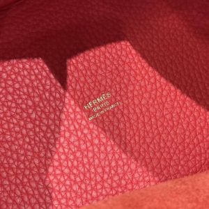Hermes Picotin Lock 18 CM Bag Handmade In Taurillon Clemence Leather Gold Hardware S3 Rouge Coeur - Image 5