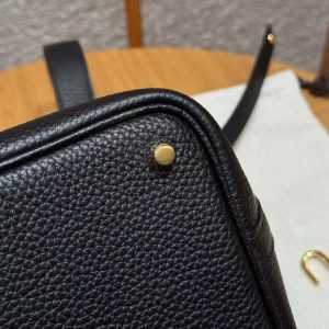 Hermes Picotin Lock 18 CM Bag Handmade In Taurillon Clemence Leather Gold Hardware ck89 Noir - Image 12