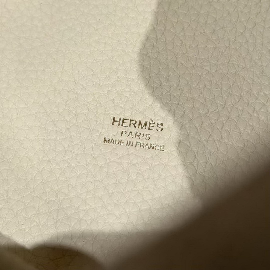 Hermes Picotin Lock 18 CM Bag Handmade In Taurillon Clemence Leather Gold Hardware i2 Nata - Image 12