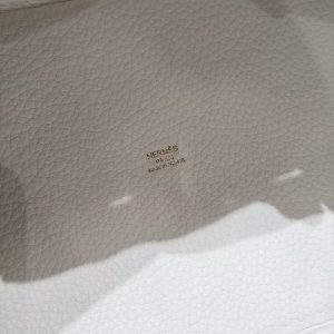 Hermes Picotin Lock 22 CM Bag Handmade In Taurillon Clemence Leather Gold Hardware 01 Blanc - Image 13