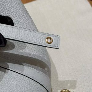 Hermes Picotin Lock 22 CM Bag Handmade In Taurillon Clemence Leather Gold Hardware 08 Blue Pale - Image 14