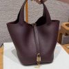 Hermes Picotin Lock 22 CM Bag Handmade In Taurillon Clemence Leather Gold Hardware 0G Rouge Seller
