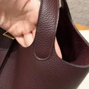 Hermes Picotin Lock 22 CM Bag Handmade In Taurillon Clemence Leather Gold Hardware 0G Rouge Seller - Image 6