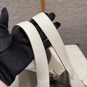 Hermes Picotin Lock 22 CM Bag Handmade In Taurillon Clemence Leather Gold Hardware 10 Craie - Image 11