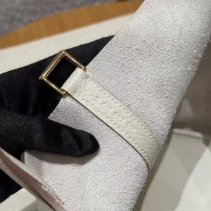 Hermes Picotin Lock 22 CM Bag Handmade In Taurillon Clemence Leather Gold Hardware 10 Craie - Image 10