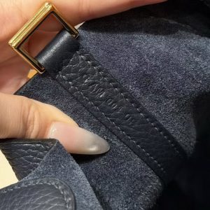 Hermes Picotin Lock 22 CM Bag Handmade In Taurillon Clemence Leather Gold Hardware 2Z Blue Nuit - Image 14