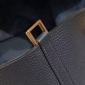 Hermes Picotin Lock 22 CM Bag Handmade In Taurillon Clemence Leather Gold Hardware 2Z Blue Nuit - Image 10