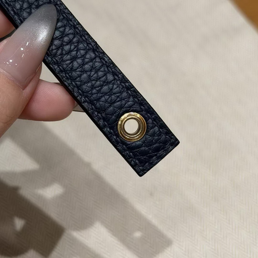 Hermes Picotin Lock 22 CM Bag Handmade In Taurillon Clemence Leather Gold Hardware 2Z Blue Nuit - Image 9