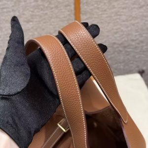 Hermes Picotin Lock 22 CM Bag Handmade In Taurillon Clemence Leather Gold Hardware 37 Gold - Image 10