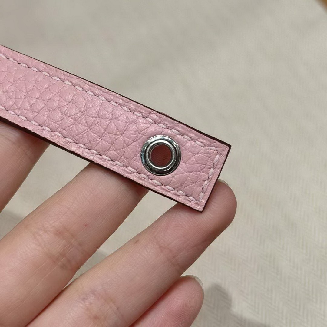 Hermes Picotin Lock 22 CM Bag Handmade In Taurillon Clemence Leather Silver Hardware 3Q Rose Sakura - Image 7