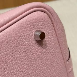 Hermes Picotin Lock 22 CM Bag Handmade In Taurillon Clemence Leather Silver Hardware 3Q Rose Sakura - Image 4