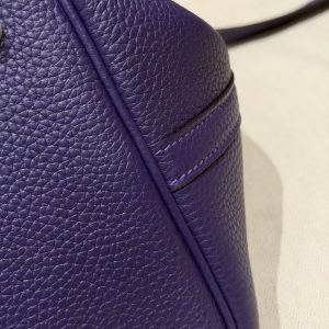 Hermes Picotin Lock 22 CM Bag Handmade In Taurillon Clemence Leather Silver Hardware 3W Prunoir - Image 8