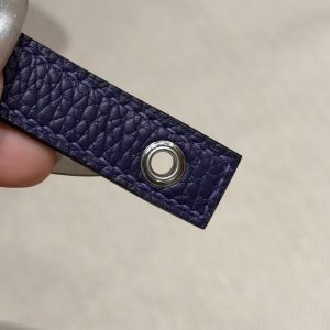 Hermes Picotin Lock 22 CM Bag Handmade In Taurillon Clemence Leather Silver Hardware 3W Prunoir - Image 5