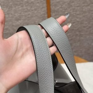 Hermes Picotin Lock 22 CM Bag Handmade In Taurillon Clemence Leather Silver Hardware 4Z Gris Mouette - Image 12