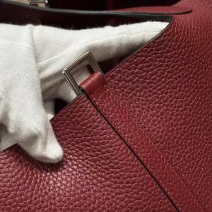 Hermes Picotin Lock 22 CM Bag Handmade In Taurillon Clemence Leather Silver Hardware 57 Bordeaux - Image 8