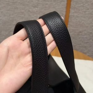Hermes Picotin Lock 22 CM Bag Handmade In Taurillon Clemence Leather Gold Hardware 89 Noir - Image 10
