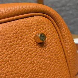 Hermes Picotin Lock 22 CM Bag Handmade In Taurillon Clemence Leather Gold Hardware 93 Orange - Image 4