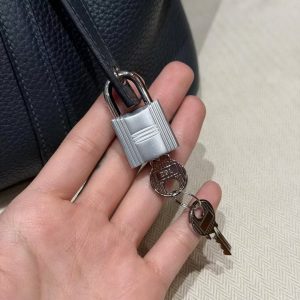 Hermes Picotin Lock 22 CM Bag Handmade In Taurillon Clemence Leather Silver Hardware H0 Girs Misty - Image 9