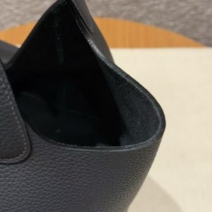 Hermes Picotin Lock 22 CM Bag Handmade In Taurillon Clemence Leather Silver Hardware H0 Girs Misty - Image 7