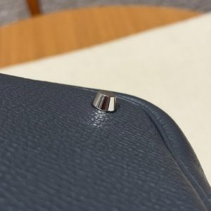 Hermes Picotin Lock 22 CM Bag Handmade In Taurillon Clemence Leather Silver Hardware H0 Girs Misty - Image 3