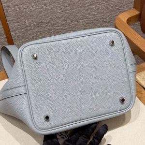 Hermes Picotin Lock 22 CM Bag Handmade In Taurillon Clemence Leather Sliver Hardware P0 Girs Pantin - Image 14