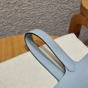 Hermes Picotin Lock 22 CM Bag Handmade In Taurillon Clemence Leather Sliver Hardware P0 Girs Pantin - Image 13