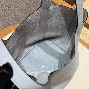 Hermes Picotin Lock 22 CM Bag Handmade In Taurillon Clemence Leather Sliver Hardware P0 Girs Pantin - Image 11
