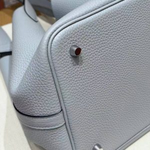 Hermes Picotin Lock 22 CM Bag Handmade In Taurillon Clemence Leather Sliver Hardware P0 Girs Pantin - Image 6