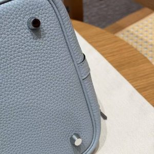 Hermes Picotin Lock 22 CM Bag Handmade In Taurillon Clemence Leather Sliver Hardware P0 Girs Pantin - Image 4