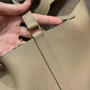 Hermes Picotin Lock 22 CM Bag Handmade In Taurillon Clemence Leather Gold Hardware S2 Trench - Image 4