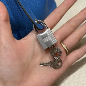 Hermes Picotin Lock 22 CM Bag Handmade In Taurillon Clemence Leather Silver Hardware T7 Blue Hydra - Image 10
