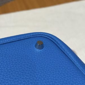 Hermes Picotin Lock 22 CM Bag Handmade In Taurillon Clemence Leather Silver Hardware T7 Blue Hydra - Image 7