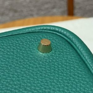 Hermes Picotin Lock 22 CM Bag Handmade In Taurillon Clemence Leather Gold Hardware U4 Vert Vertigo - Image 3